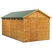 Power 16x8 Apex Secure Garden Shed - Double Door